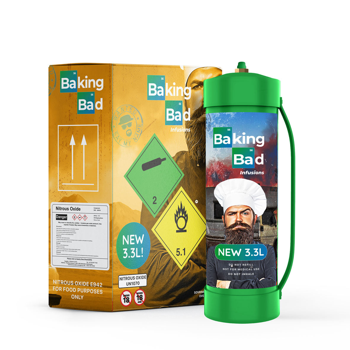New for 2024 Baking Bad 3.3L N2O Cannister