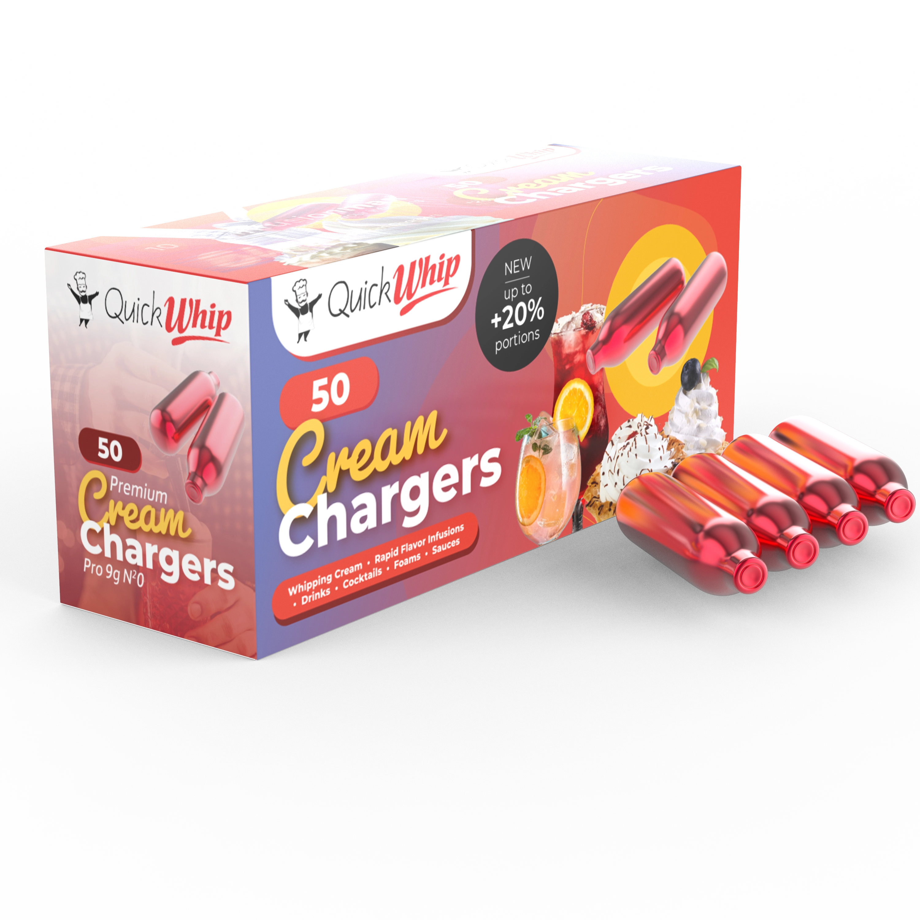 *NEW 2024* QuickWhip PRO 9g! Cream Chargers - 50pks