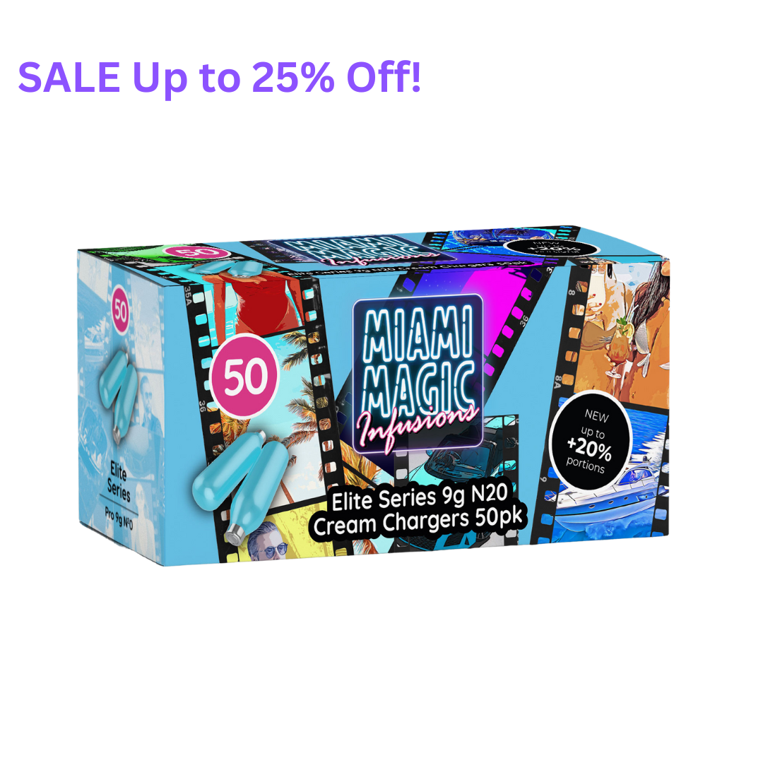 Miami Magic 9g  N20 Cream Chargers  50 Packs- SALE Up to 25% OFF!
