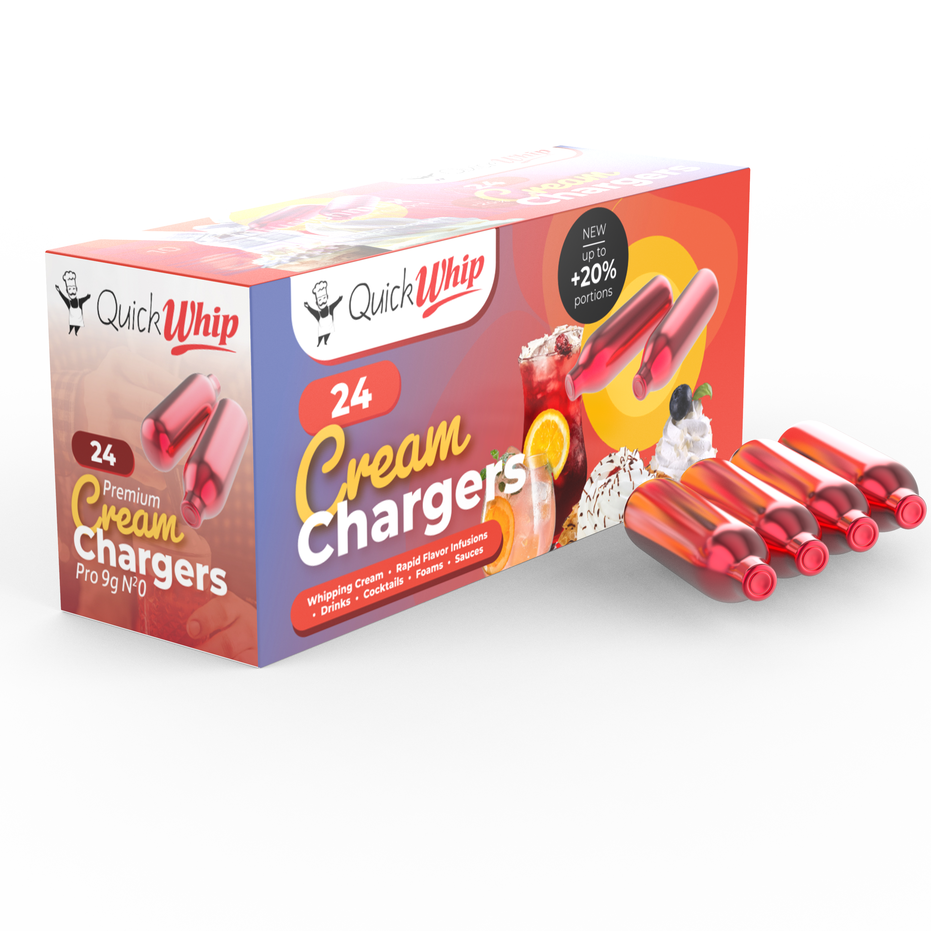 *NEW 2024* QuickWhip PRO 9g! Cream Chargers - 24pks