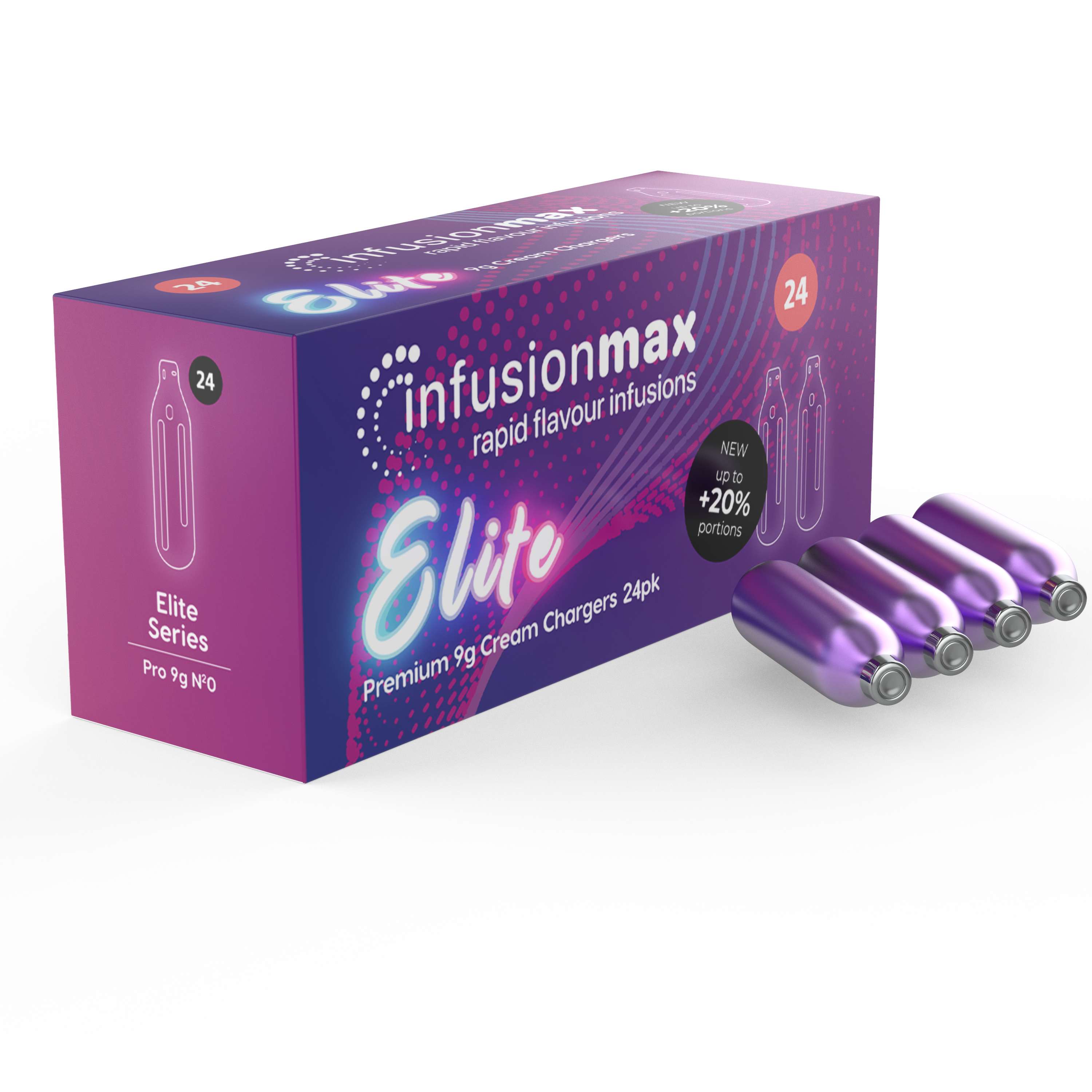 *NEW 2022* InfusionMax Elite 9g Cream Chargers - 24pks