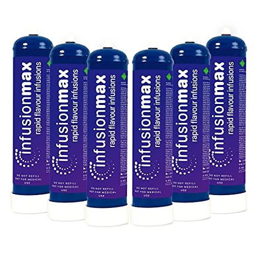 6 x InfusionMax Whipped Cream Chargers -  0.95 Liter Nitrous oxide chargers (580 gram)